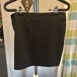 Ambiance Black Asymmetrical Pencil Mini Skirt